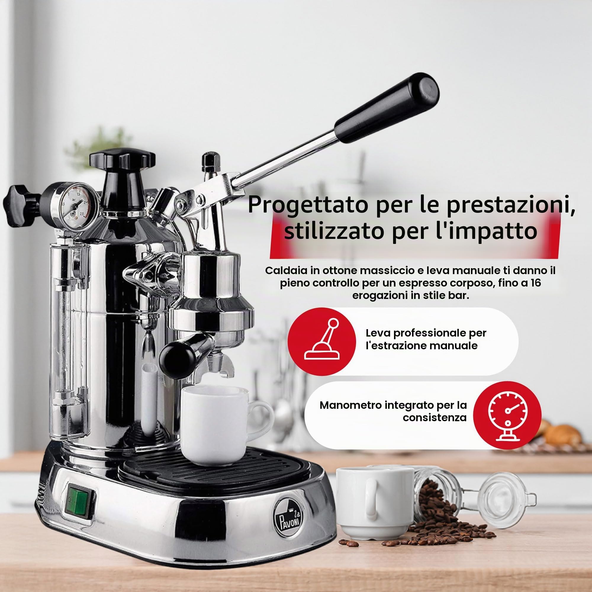 la-pavoni-pc-16-professional-macchina-espresso-a-leva-cromata image 3