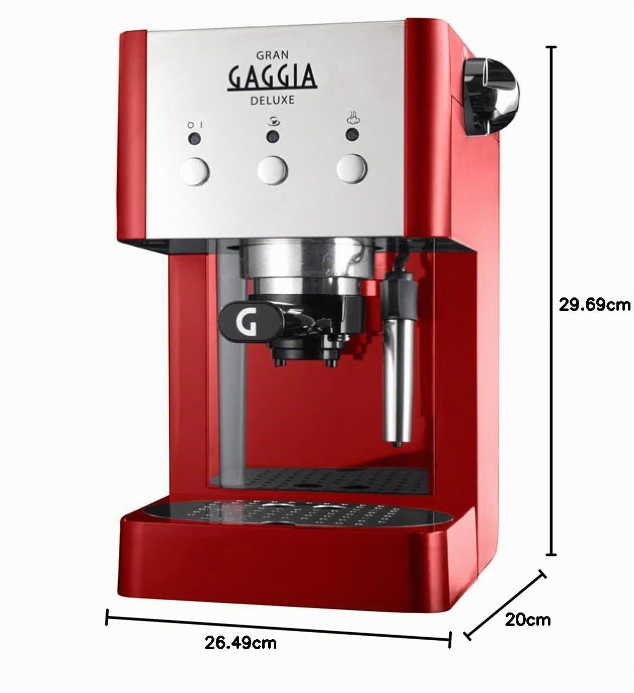 gaggia-gran-gaggia-deluxe-macchina-espresso-manuale-15-bar-rossa image 3