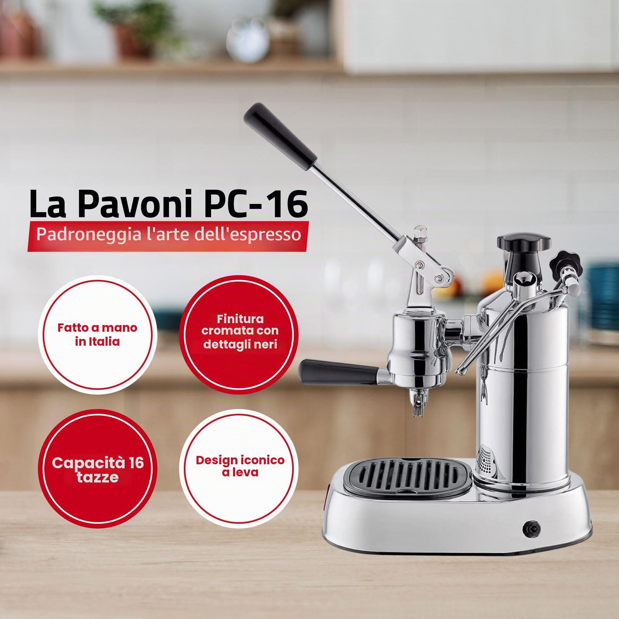 la-pavoni-pc-16-professional-macchina-espresso-a-leva-cromata image 2