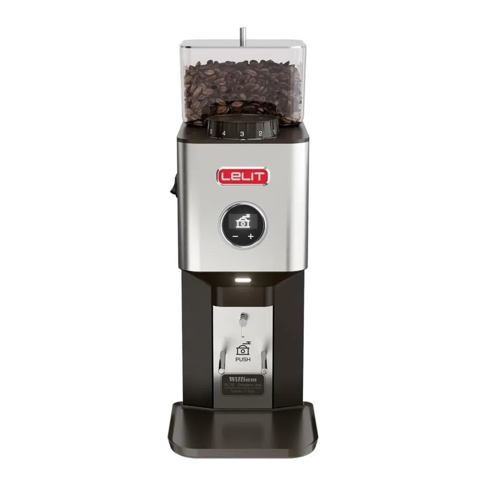 lelit-william-pl72-macinacaff-macine-piatte-64mm-con-lcc-inox-spazzolato image 1